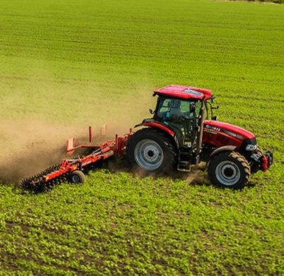 tractor in a field